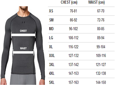 Under armour t shirt sales size guide